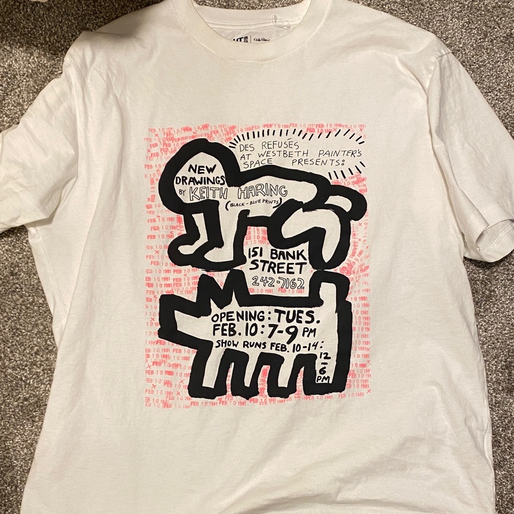 UNIQLO Graphic White T-Shirt with Keith Haring Design